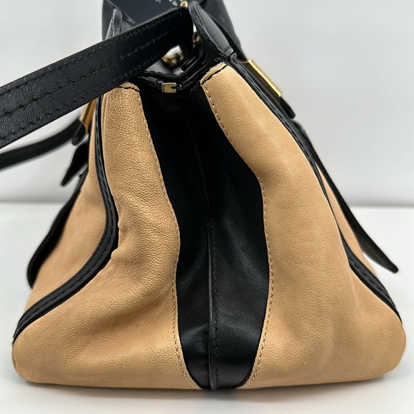 Authenticated Chloe 2 Way Alice Large Handbag - Tan/Black - Picture 7 of 16